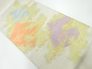 砂子綴れ色紙模様織出し袋帯